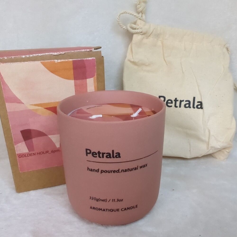 Petrala Golden Hour 6pm Candle 11.3 oz 2-Wick Scented Soy Wax Aromatique